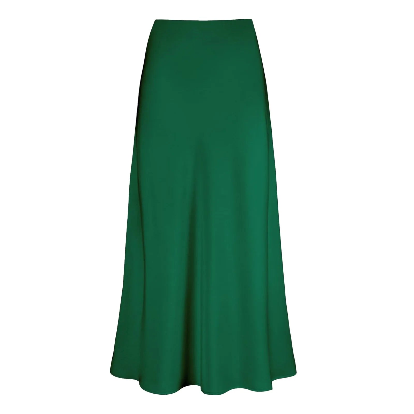 Elegant Silk Satin Skirts For Women High Waisted Skirt New Korean Fashion A-Line Faldas Solid Color Glossy Office Lady Skirts