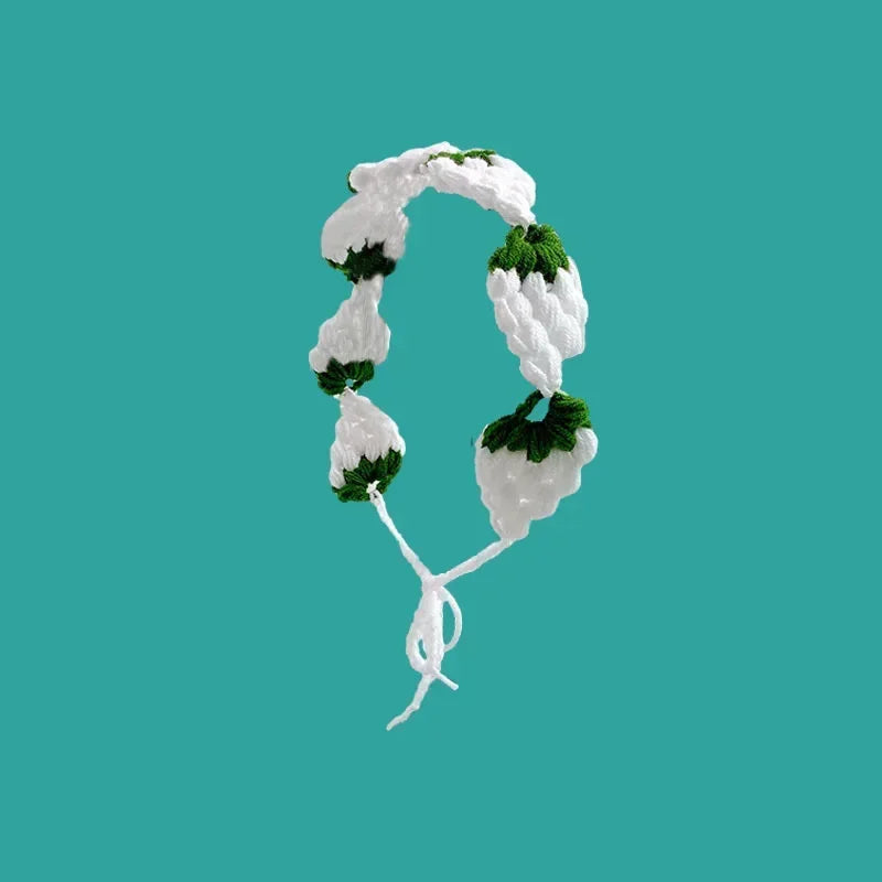 Small Strawberry Headband Crochet Sweet Cute Hair Band Women Scarf Headbands Bandanas Wide Elastic Hairbands Fashion Accessories