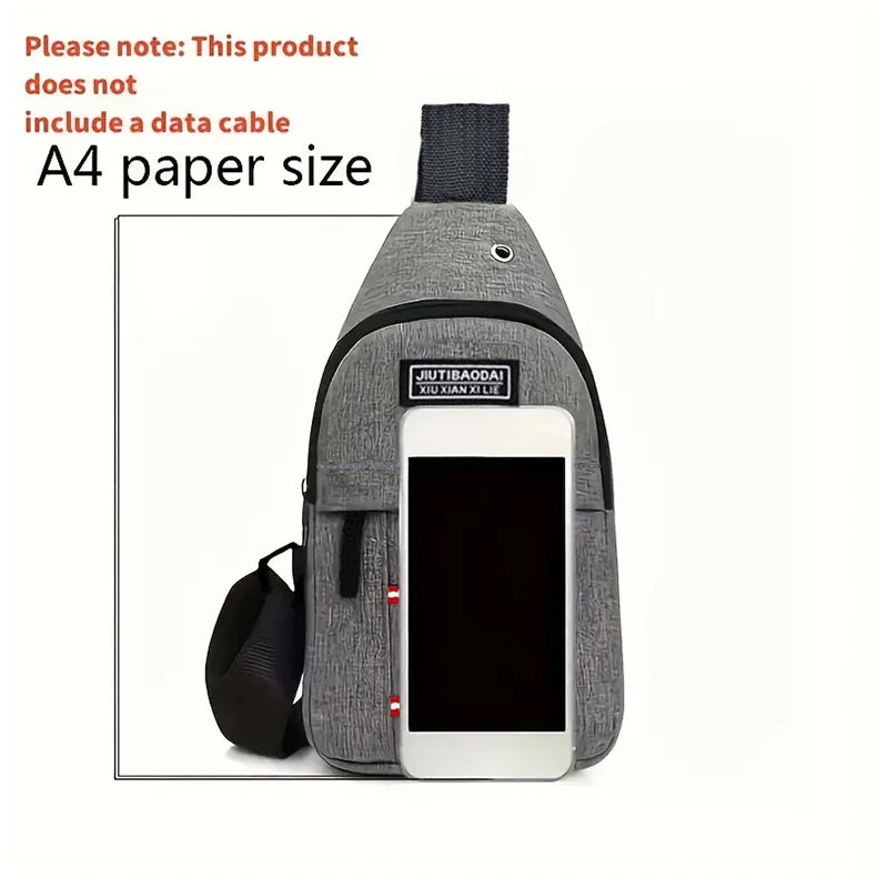 Unisex Adjustable Oxford Crossbody Bag – Single Shoulder Diagonal Chest Pocket