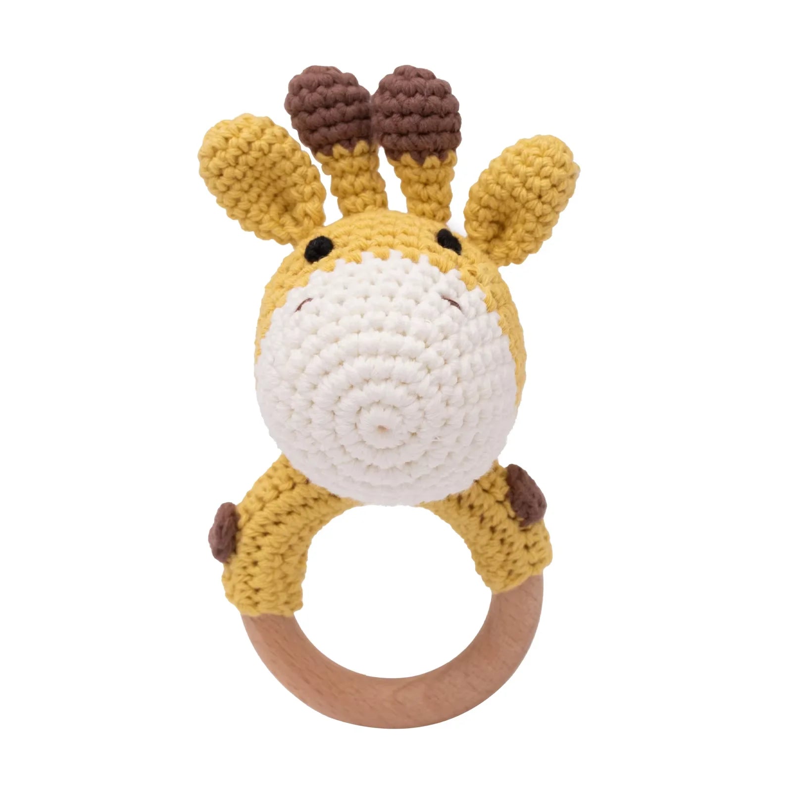 Baby Crochet Rattle & Wooden Teether – Rabbit Toy