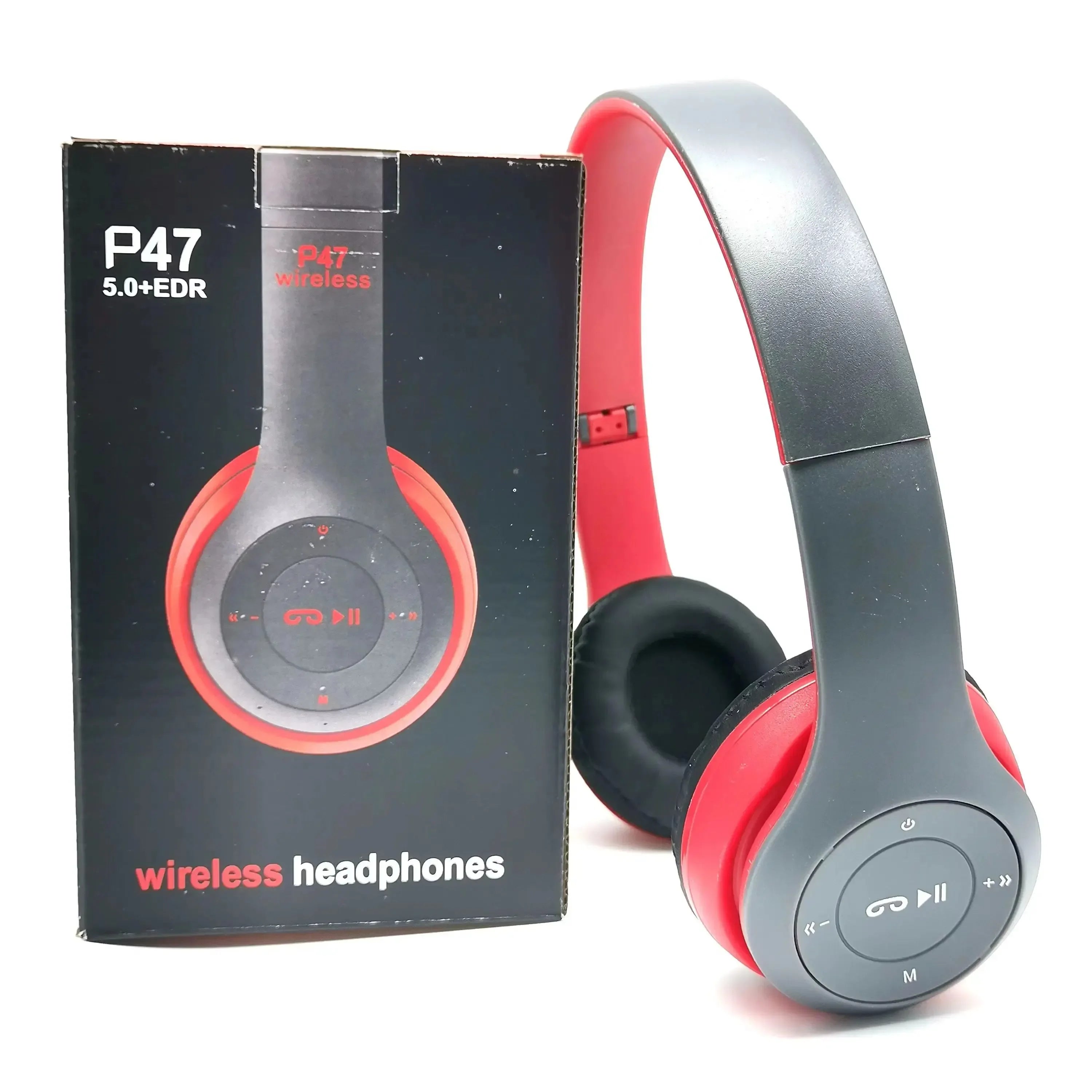 P47 Wireless Headphones – Bluetooth 5.0, Foldable, Stereo Bass