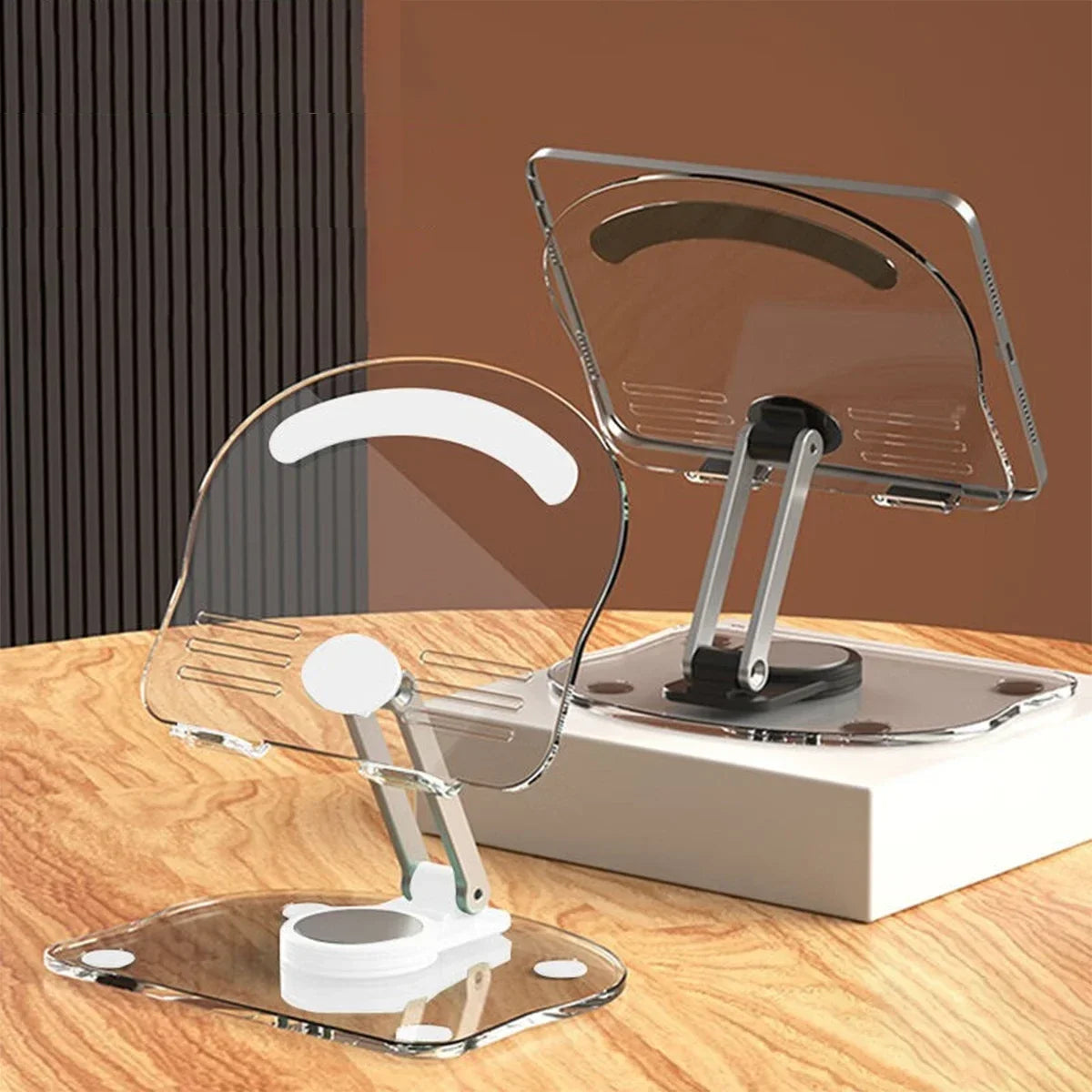 360° Rotation Tablet Desktop Stand Suitable for iPad Pro 9.7 Air 4 5 Mini 6 11 Mi Pad Transparent Acrylic Desktop Phone Stand
