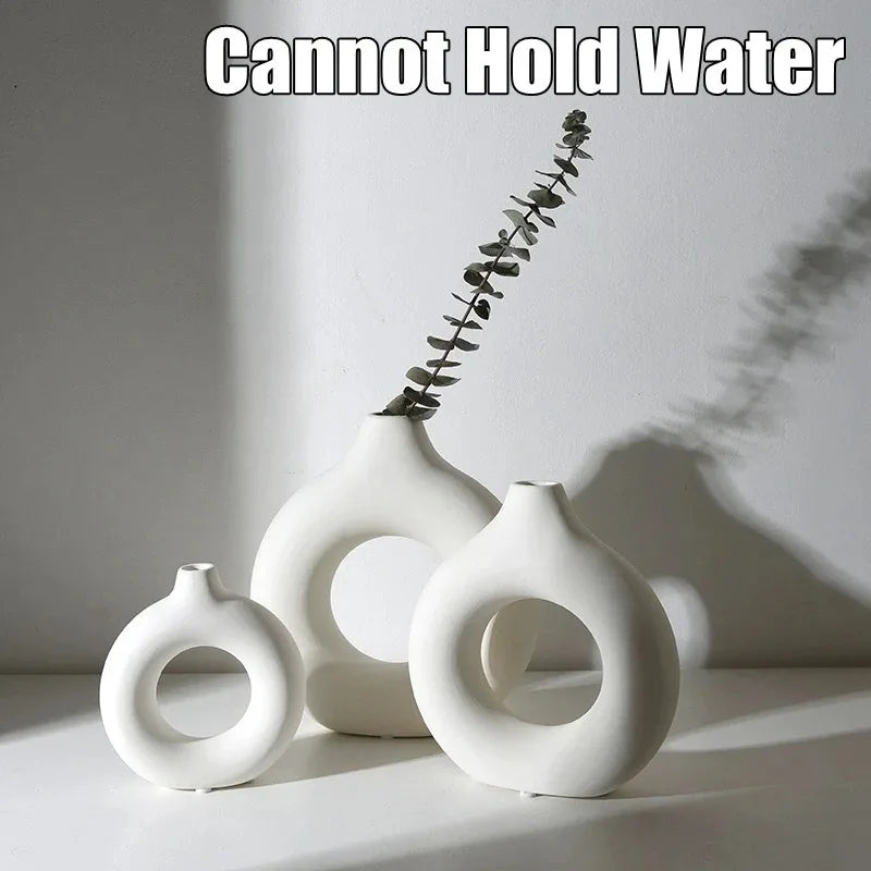 Creative Donut-Shaped Nordic Plastic Vase