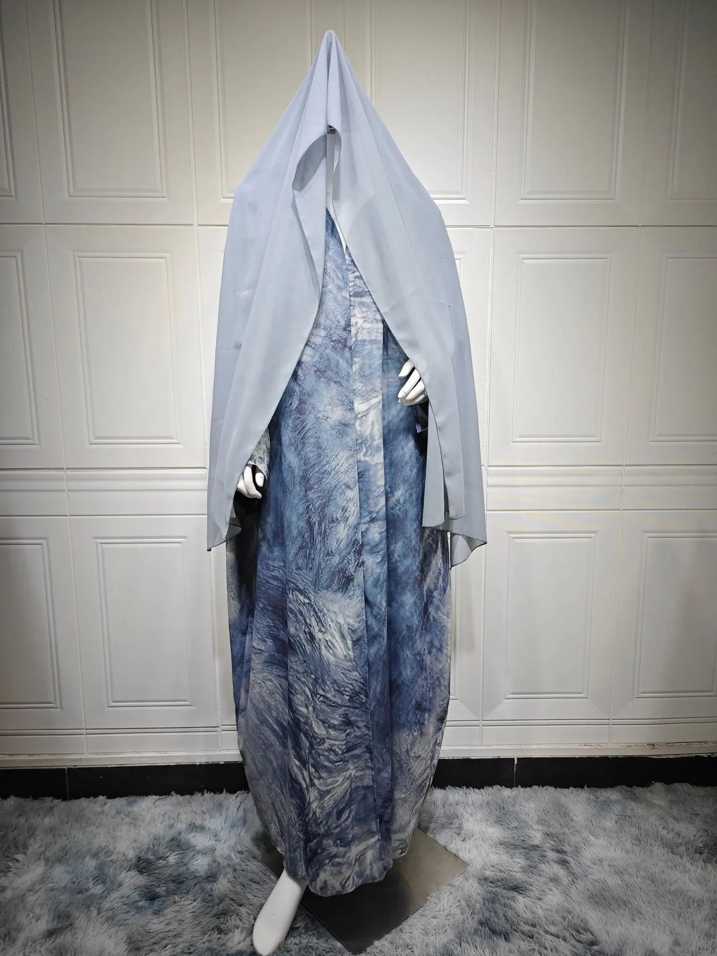 Women Muslim Abaya with Scarf Set DressRamadan Eid Print Cardigan Arab Long Robe Morocco Dubai Kaftan Islam Vestidos Jalabiya