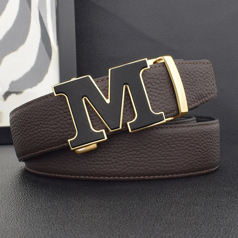 Men’s Luxury White Leather Belt