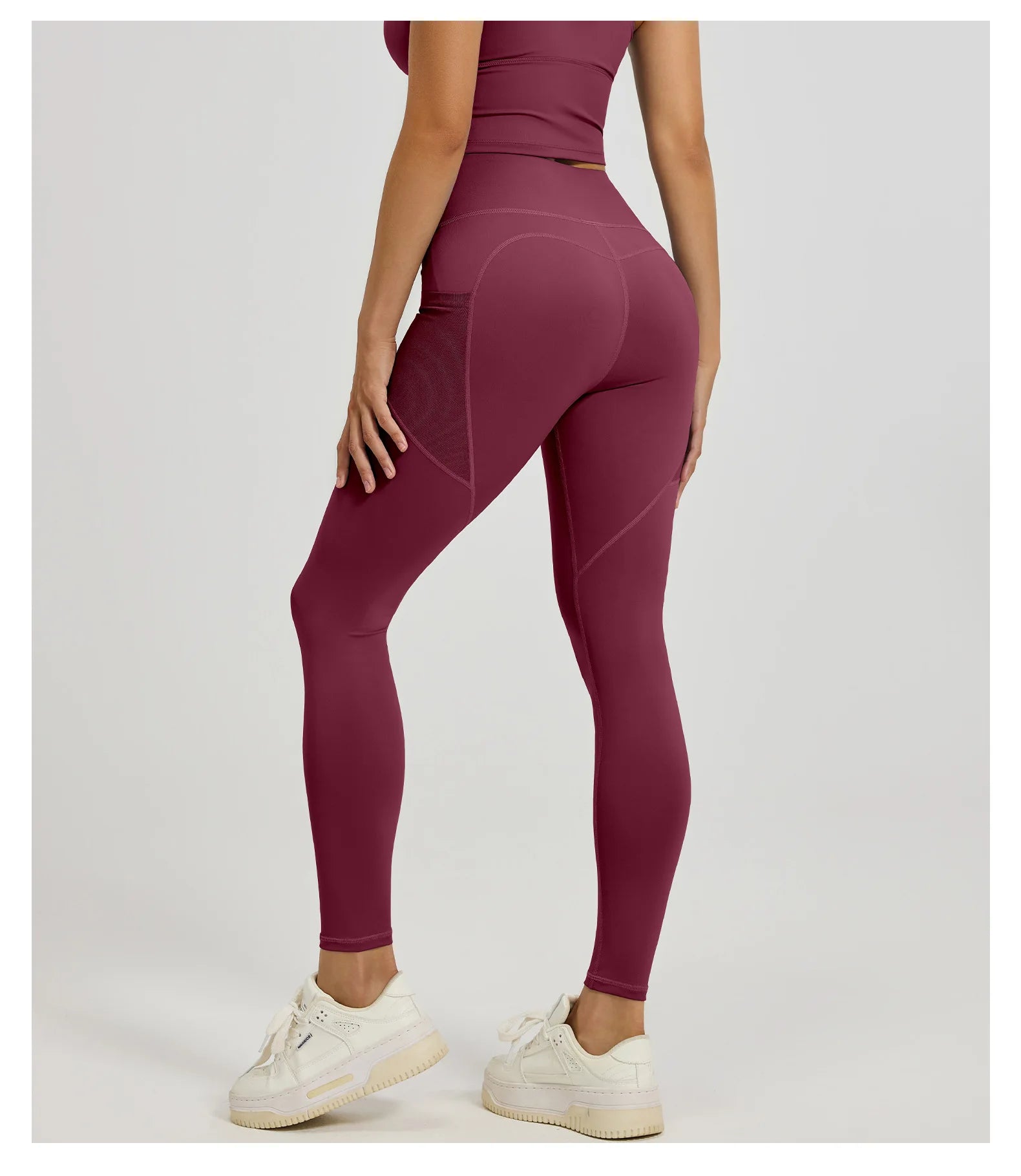 2026Spring Summer New Women's Yoga Pants Tight Peach Hip Leggings Pocket High Waist Belly Tight Trousers Sports Riding Pants Fit