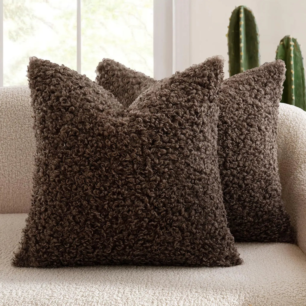 Lamb Fleece Pillow Cover Plush Teddy Curly Thickened Pillowcase Soft Modern Minimalist Nordic Sofa Cushion Case Cozy Home Decor