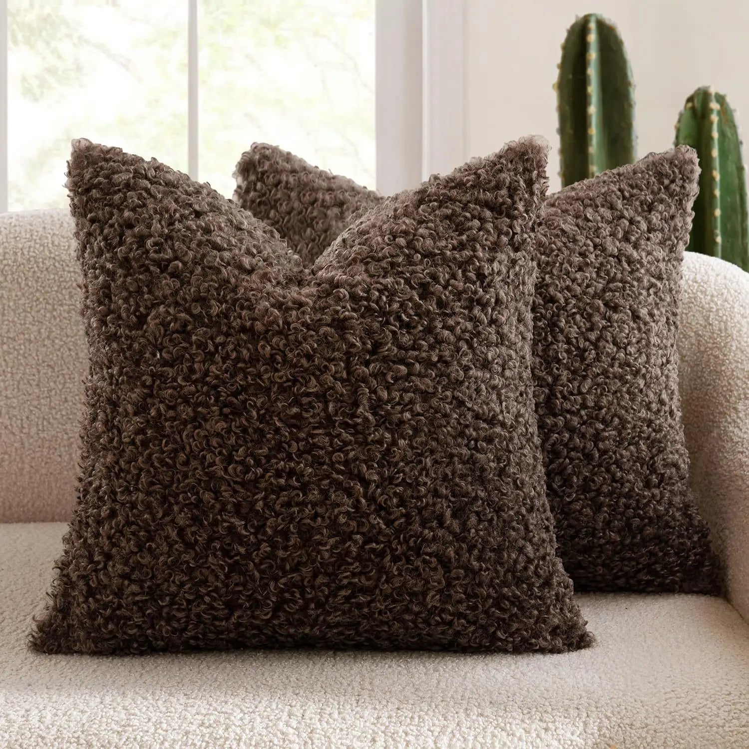 Lamb Fleece Pillow Cover Plush Teddy Curly Thickened Pillowcase Soft Modern Minimalist Nordic Sofa Cushion Case Cozy Home Decor