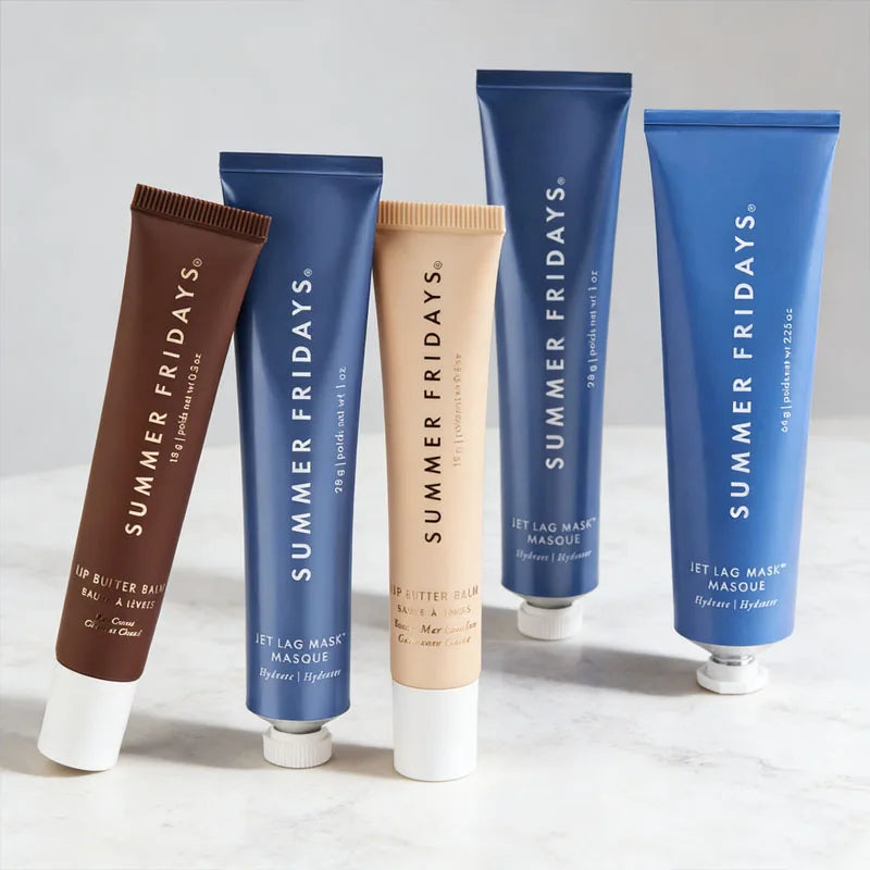 Summer Friday's Jet Lag Mask The Holiday Trio Set Lip Butter Balm Hot Cocoa Toasted Marshmallow Moisturizer Lip Gloss Skincare