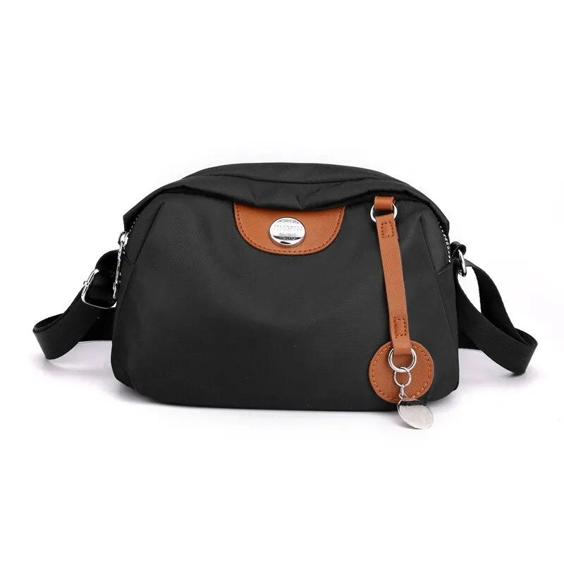 Women’s Waterproof Nylon Crossbody Bag – Large Capacity Casual Solid Color Messenger Shoulder Bag