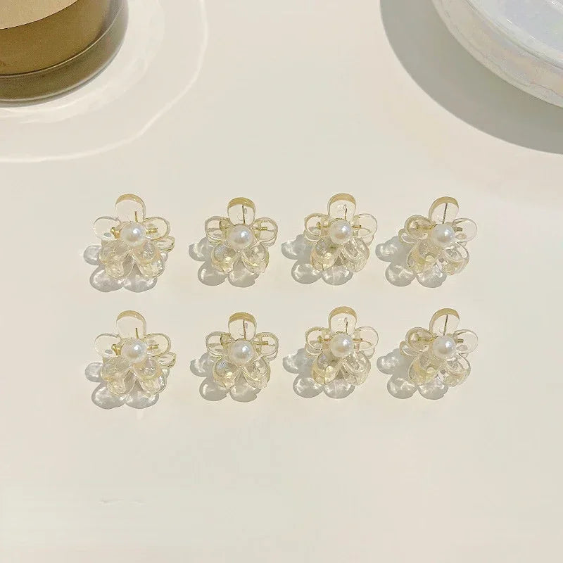 10pcs Korean Mini Floral Hair Claw Kawaii Hair Clip Claw Clamp Braid Clips Headwear Girls Women Hair Accessories