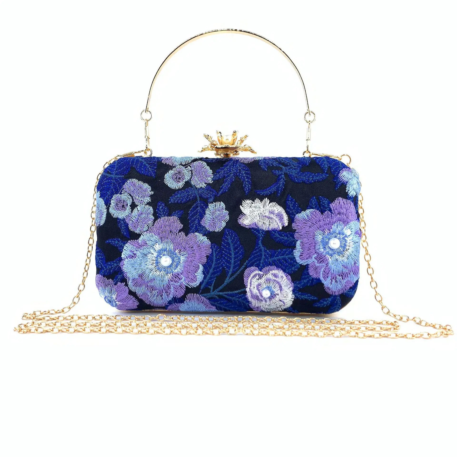New Women's Embroidered Flower Evening Clutch Bag Diamond Ban  Cloud Shape Ladies Purse Spring 2025 Fashion Trend