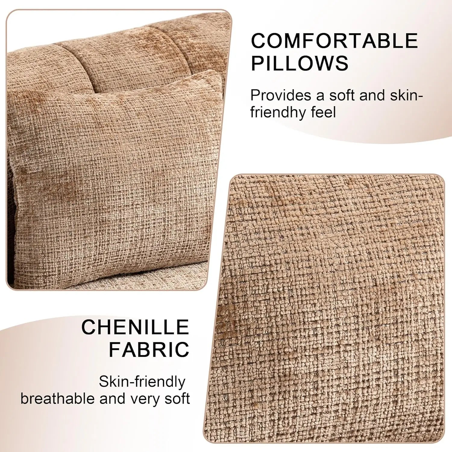 Bean Bag Sofa, Comfy Loveseat Sofa with 2 Pillows, Soft Giant Bean Bag Chair, Cozy Round Lazy Sofa with Wide, Customized
