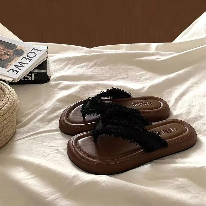 Women Roman Cool Slippers Retro Flip Flops Fashion Sandal Beach Versatile Shoes Vacation Casual Beach Flat Shoes Sandalias Mujer