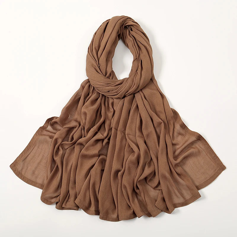 Cotton Rayon Modal Hijabs Scarf Solid Headscarf Wraps Big Size Plain Shawls Muslim Women Hijab Islamic Turban Headband 190*85cm