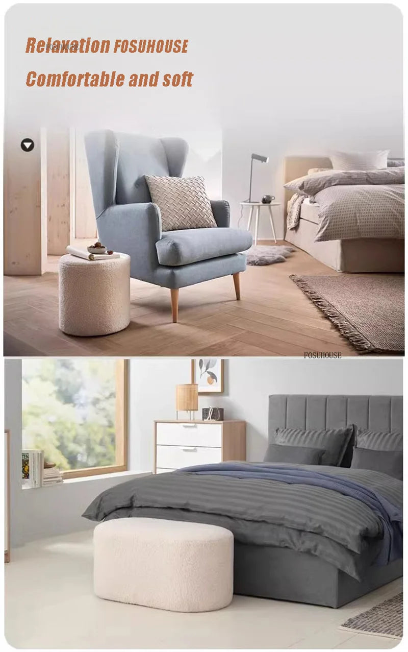 Modern Living Room Furniture Minimalist Shoe Changing Stool Nordic Lambswool Footrest Leisure Ottomans Designer Hallway Ottoman
