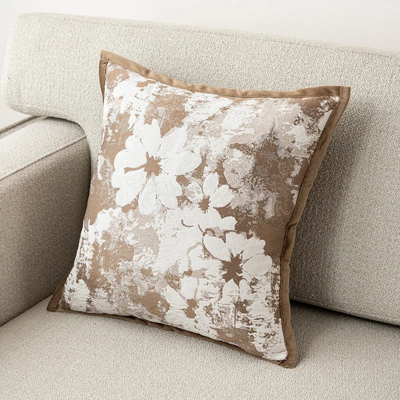 Luxury Chenille Jacquard Throw Cushion Case Soft Cozy Bound Edge Design Pillowcase for Home Living Room Bed Sofa Decor