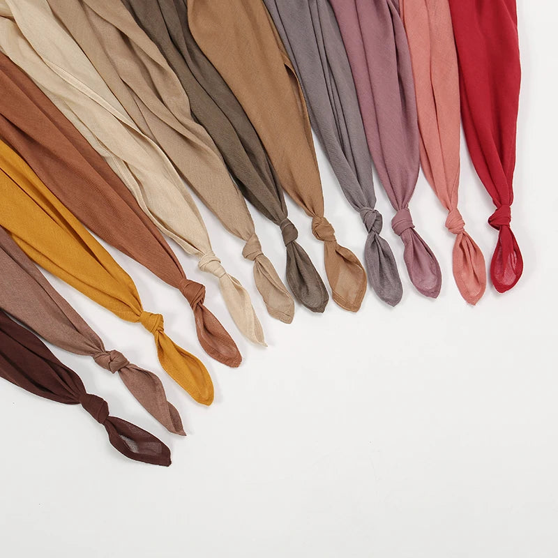 Cotton Rayon Modal Hijabs Scarf Solid Headscarf Wraps Big Size Plain Shawls Muslim Women Hijab Islamic Turban Headband 190*85cm