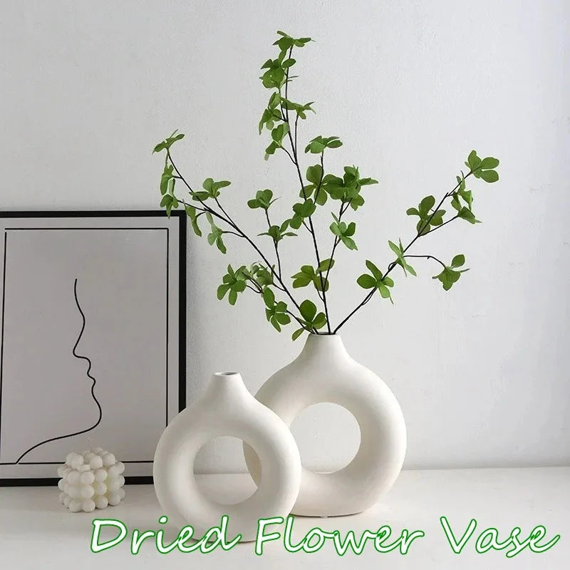 Creative Donut-Shaped Nordic Plastic Vase