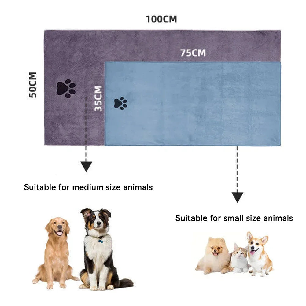 Microfiber Pet Bath Towel – Super Soft & Absorbent