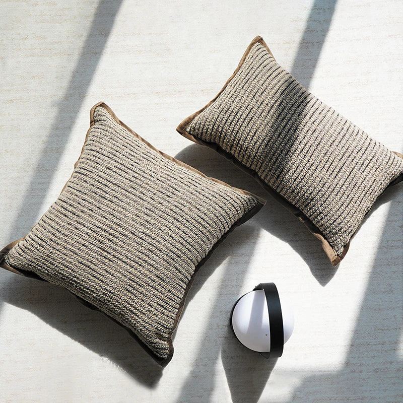 Brown Maillard Cushion Cover Modern Striped Design Decorative Pillow Covers Square Sofa Headboard Pillowcase Home Decor