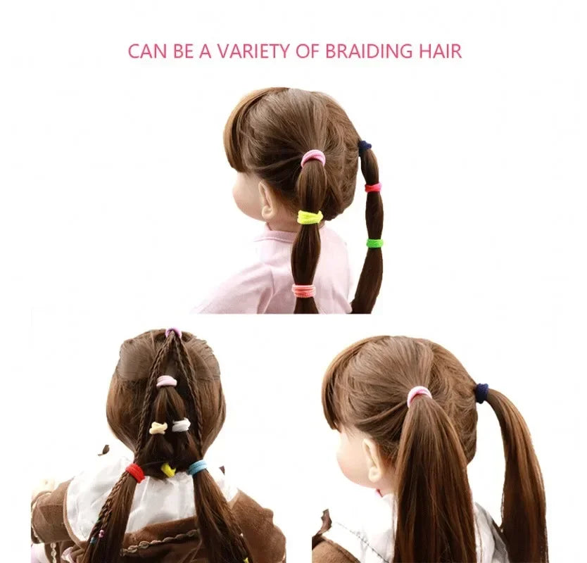 200/1000 PCS Colorful Nylon Elastic Hair Bands for Women & Girls – Small Ponytail Holders & Rubber Hair Ties