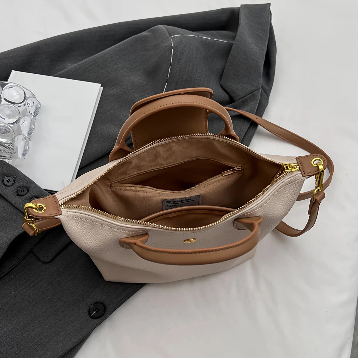 Elegant Contrast Messenger Bag
