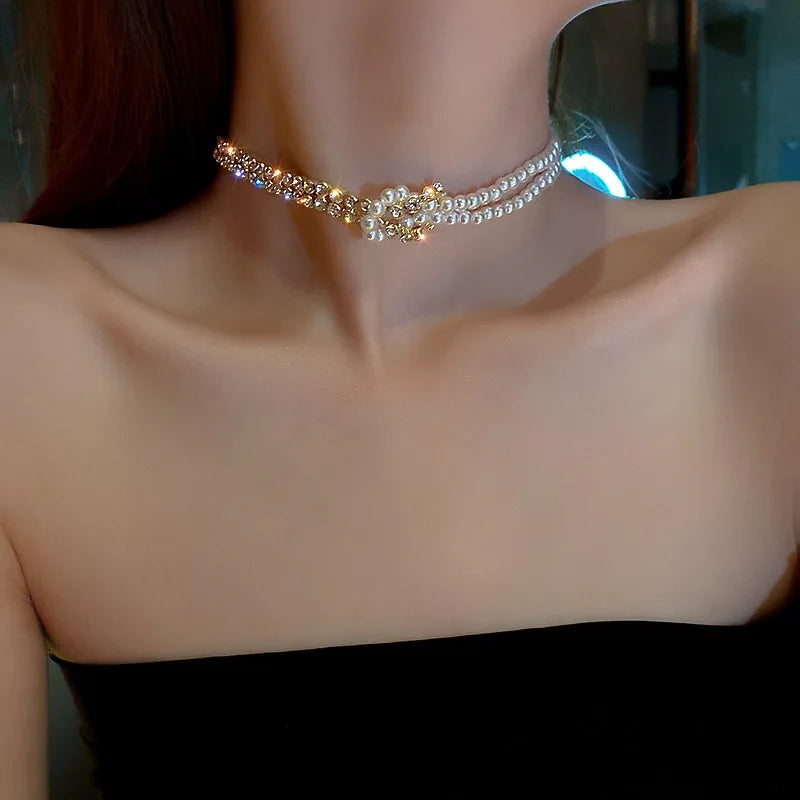 Pearl Beads Choker Necklace