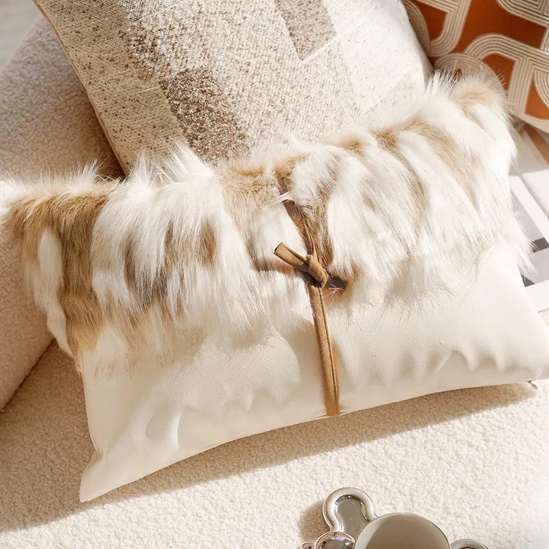 30X50/45X45CM Brown Throw Pillow Cover French Light Luxury Forest Stamping Waist Cushion Cover Decor Home Decorative Pillowcase